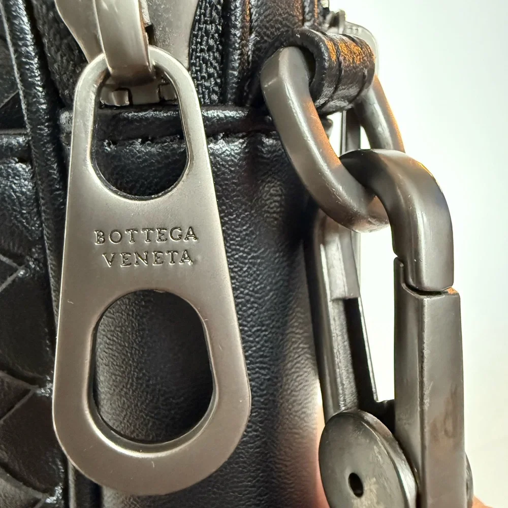 Bottega Veneta Black Leather Men's Bag